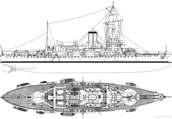 Корабль SMS Budapest [Costal Defence Ship] (1918) - чертежи, габариты, рисунки